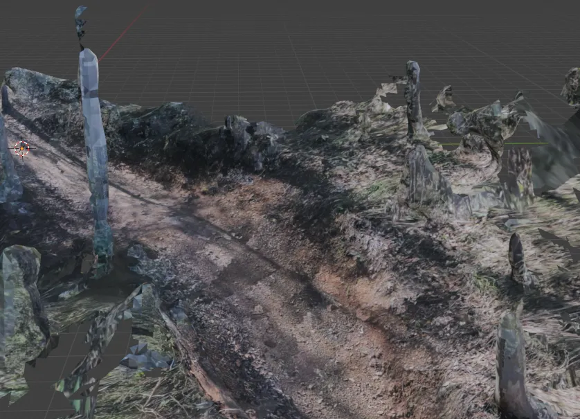 Example of trail model before texture de-lighting