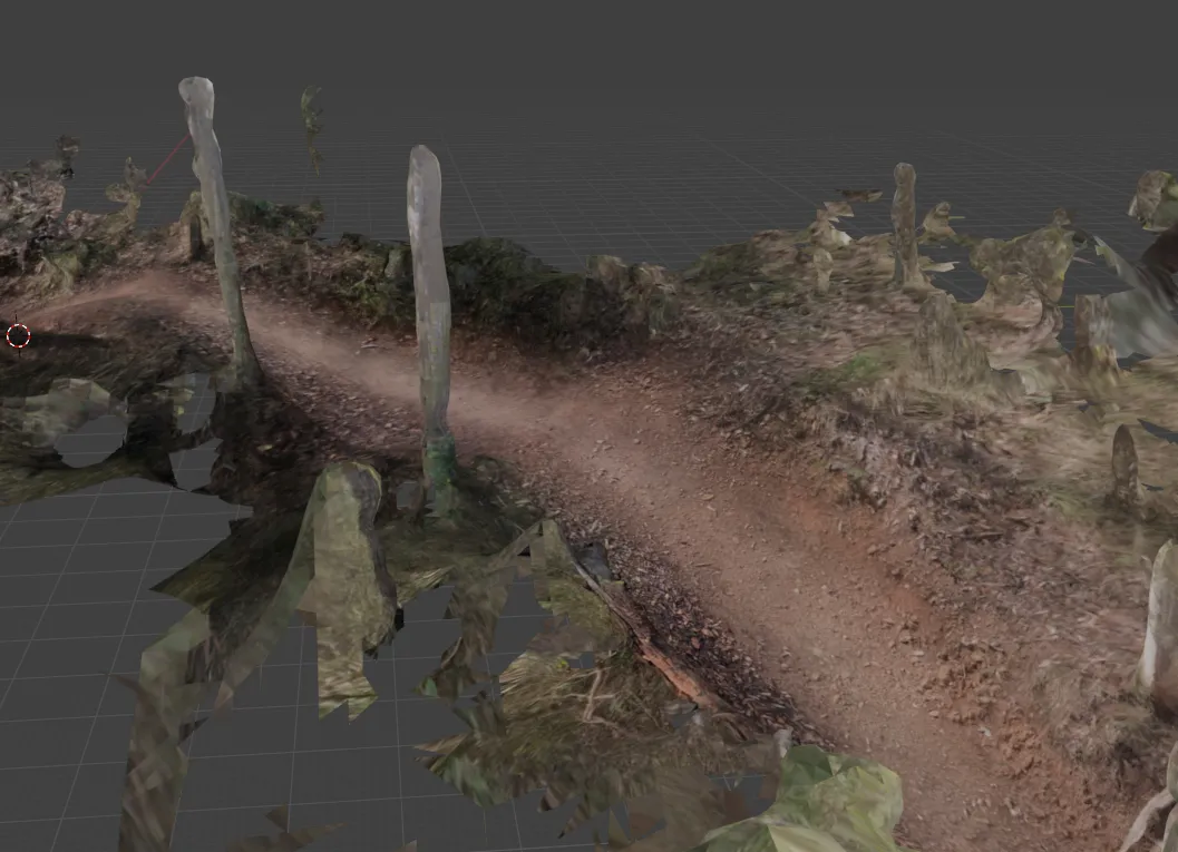 Example of trail model after texture de-lighting